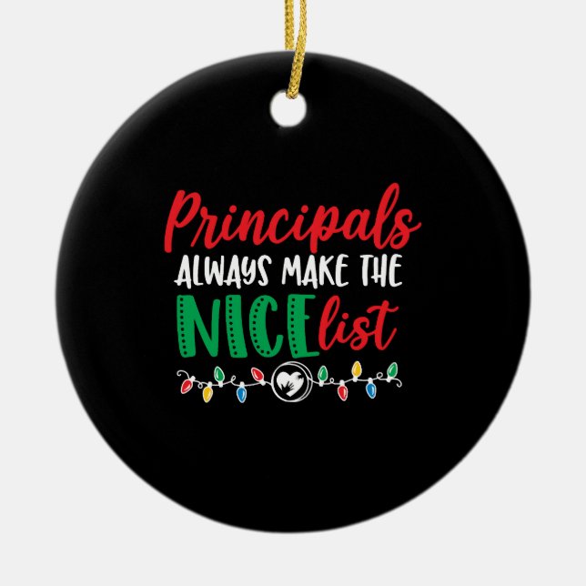 Christmas principal, principal design     ceramic ornament (Front)