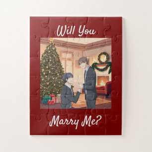 Christmas Proposal - Will You Marry Me? Him to Him Jigsaw Puzzle