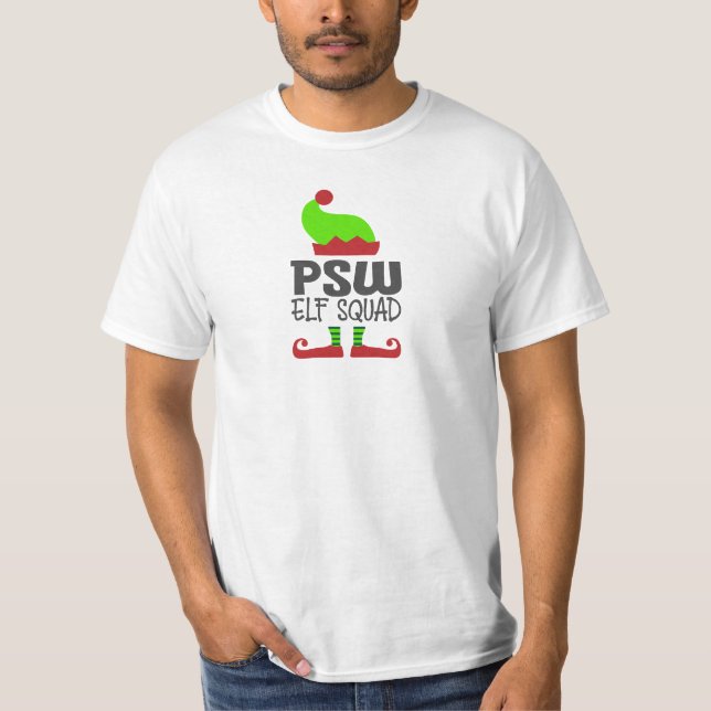 Christmas PSW Elf Squad, Personal support Worker T-Shirt (Front)