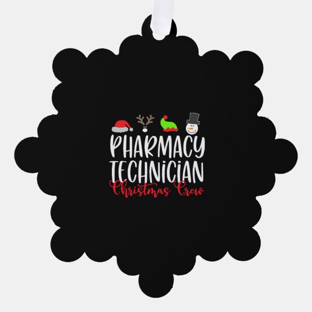 Christmas PT Pharmacy tech technician Ornament Card (Front)