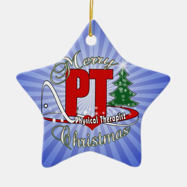 CHRISTMAS PT Physical Therapist Ceramic Ornament (Front)