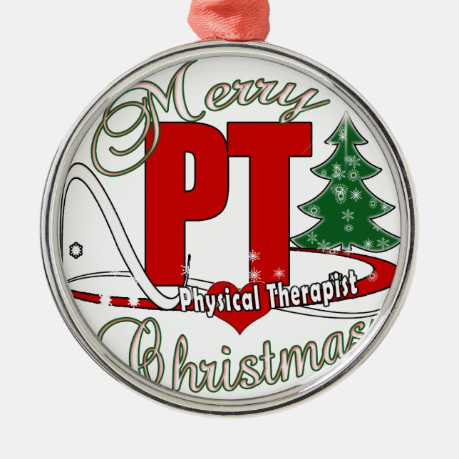 CHRISTMAS PT Physical Therapist Metal Ornament (Front)