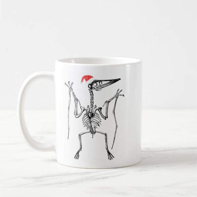 Christmas Pterodactyl Coffee Mug (Left)