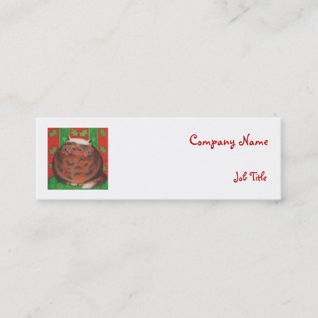 Christmas Pud business card template skinny white (Front)