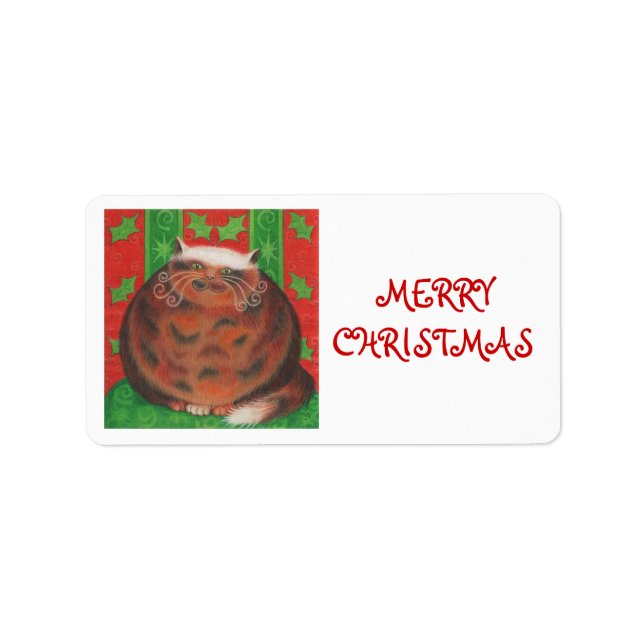 Christmas Pud 'Merry Christmas' gift tag white (Front)