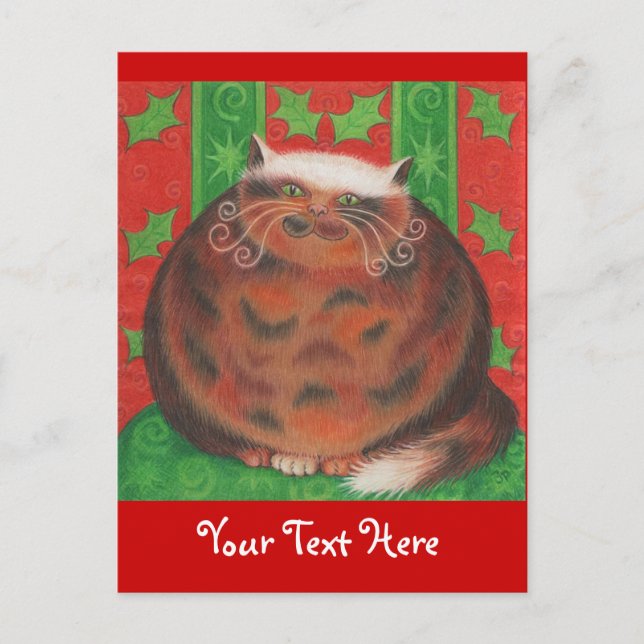 Christmas Pud 'Your Text' postcard (Front)