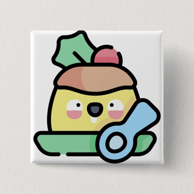 christmas pudding button (Front)
