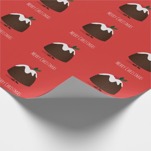 Christmas Pudding Cartoon Character Wrapping Paper