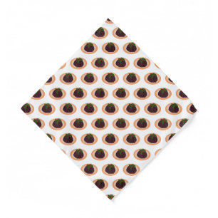 Christmas pudding cartoon illustration  bandana