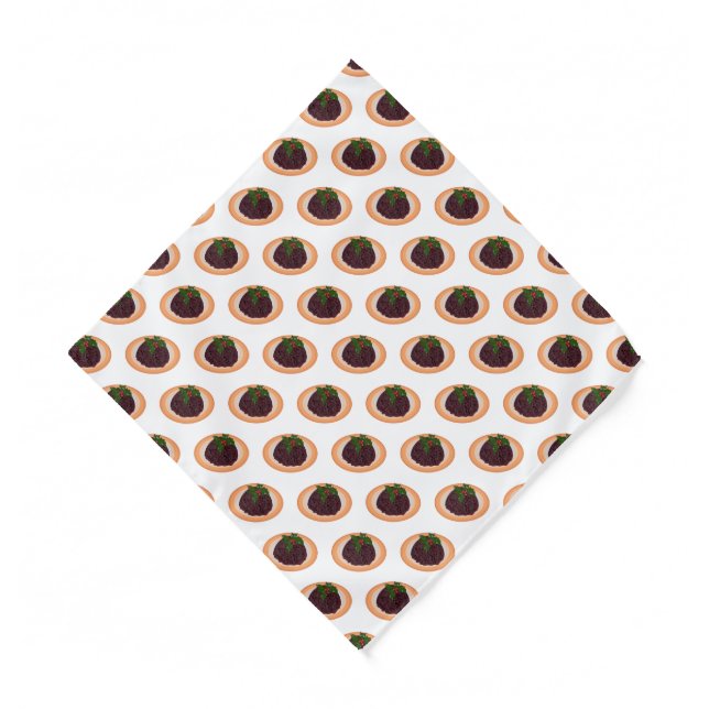 Christmas pudding cartoon illustration  bandana (Front)