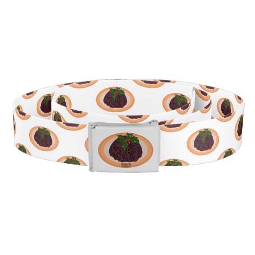 Christmas pudding cartoon illustration belt