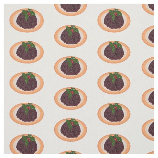 Christmas pudding cartoon illustration fabric