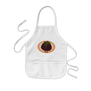 Christmas pudding cartoon illustration  kids' apron