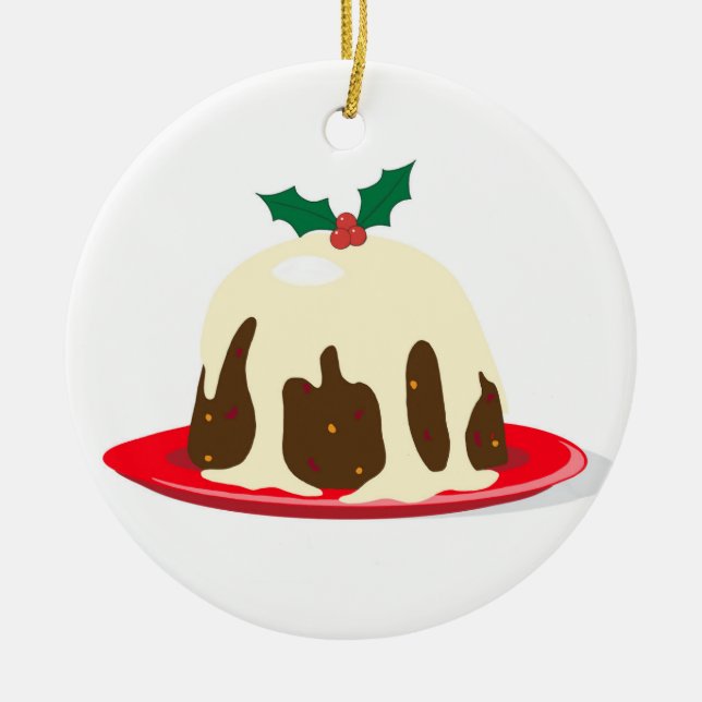 Christmas Pudding Ceramic Ornament (Front)