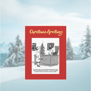 Christmas Pudding Christmas Card with QR Code