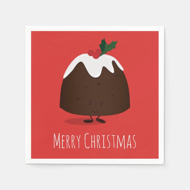 Christmas Pudding Christmas Napkins (Front)