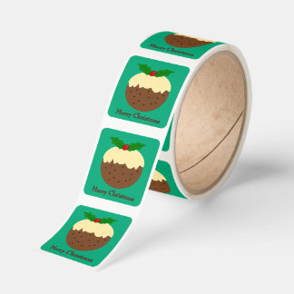 Christmas Pudding Christmas Square Sticker