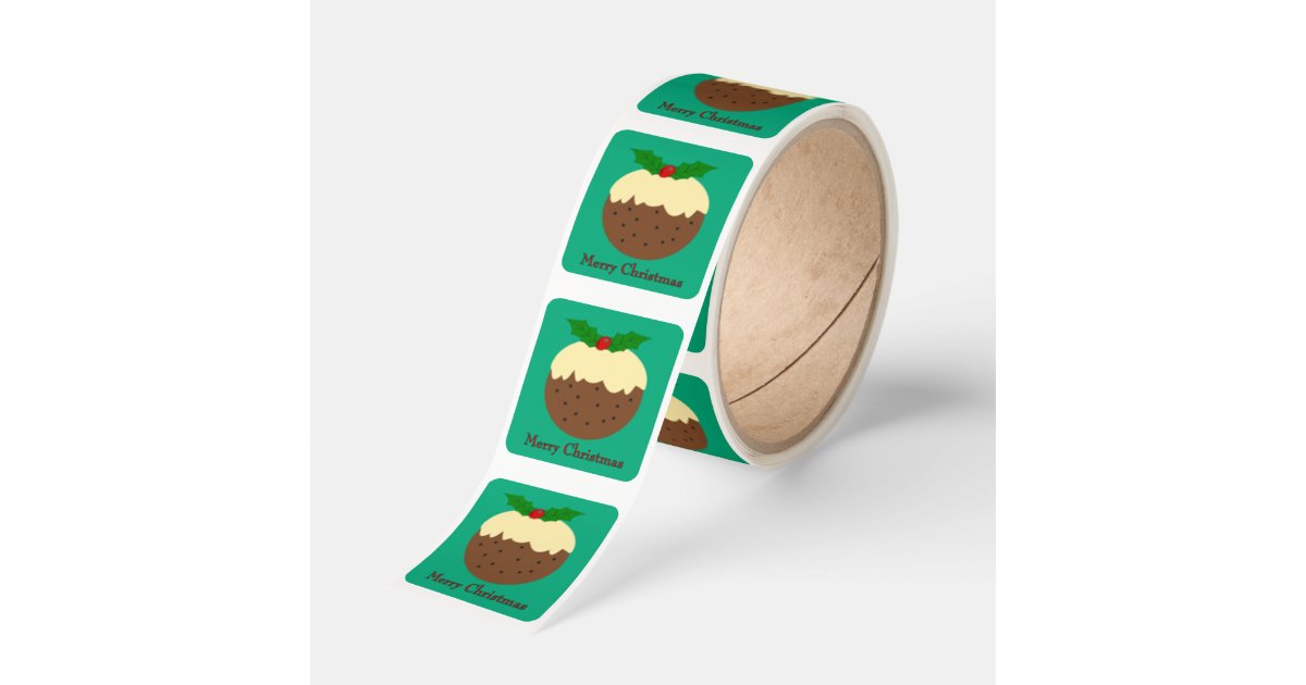 Christmas Pudding Christmas Square Sticker | Zazzle