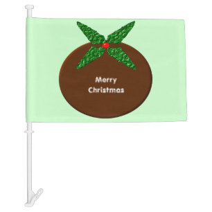 Christmas Pudding Custom Car Flag