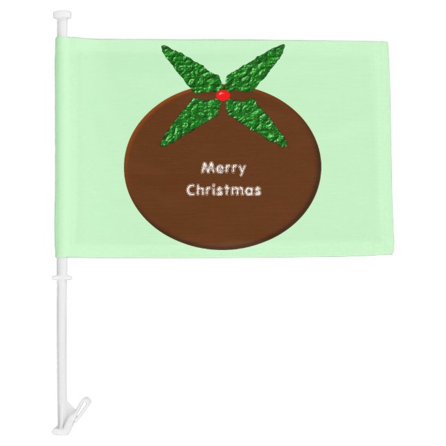 Christmas Pudding Custom Car Flag (Front)