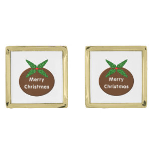 Christmas Pudding Custom Cufflinks