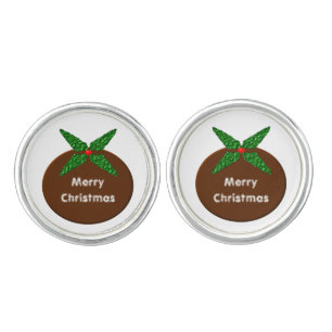 Christmas Pudding Custom Cufflinks