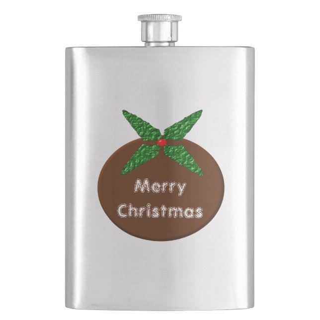 Christmas Pudding Custom Flasks (Front)