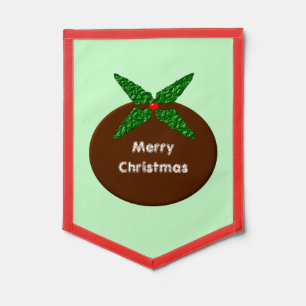 Christmas Pudding Custom Pennant