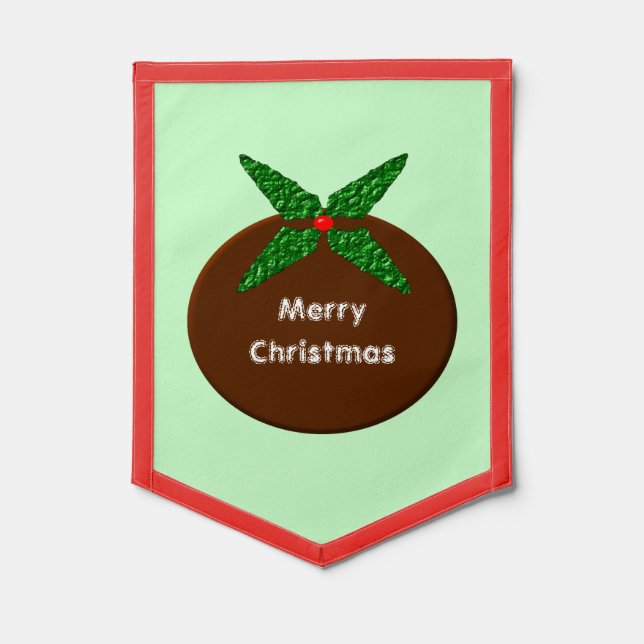 Christmas Pudding Custom Pennant (Front)