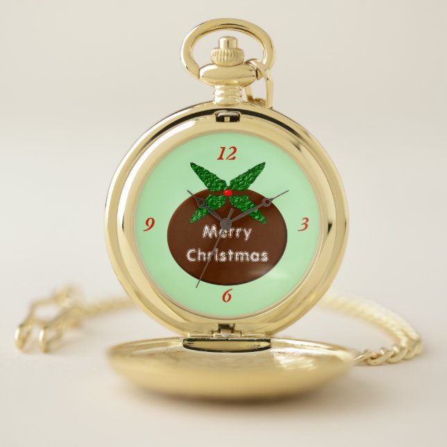 Christmas Pudding Custom Pocket Watch (Inside)