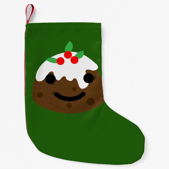 christmas pudding emoji small christmas stocking (Front)