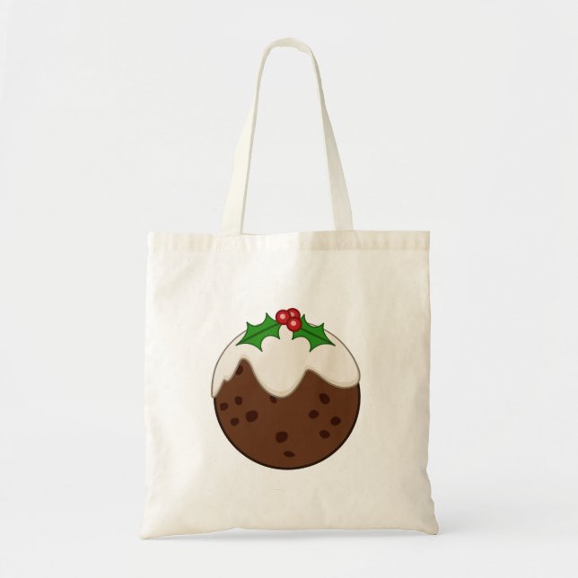Christmas Pudding Illustrative Art Tote Bag (Front)