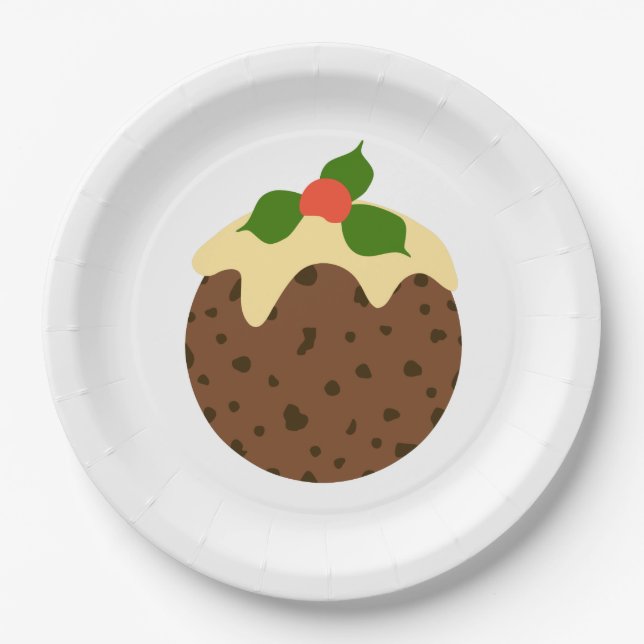 Christmas pudding paper plates (Front)