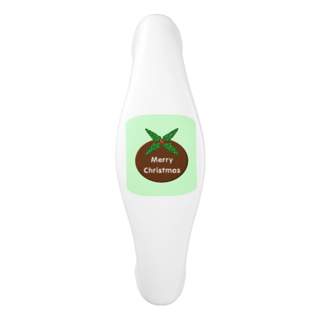 Christmas Pudding Personalized Cabinet Pull (Front)