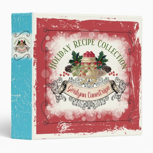 Christmas pudding personalized recipe cookbook 3 ring binder