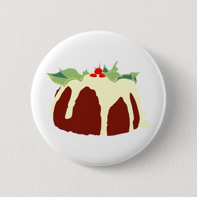 Christmas Pudding Pinback Button (Front)