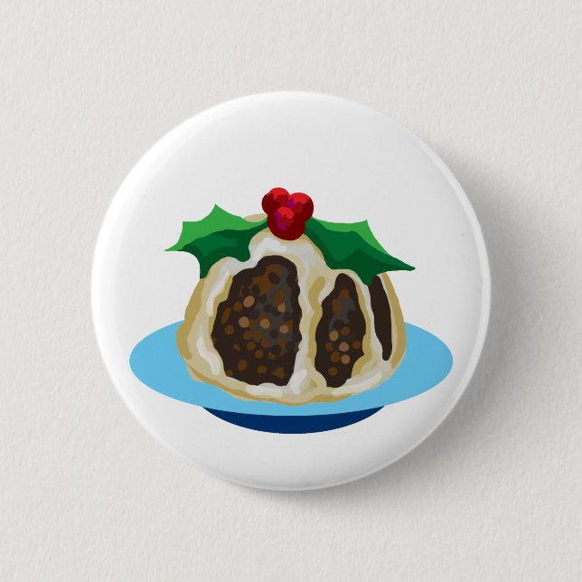Christmas pudding pinback button (Front)