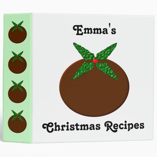 Christmas Pudding Recipes Custom Binder (Front/Spine)