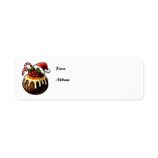 Christmas Pudding Return Address Labels (Front)