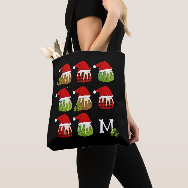 Christmas Pudding Santa Hats Tote Bag (Close Up)