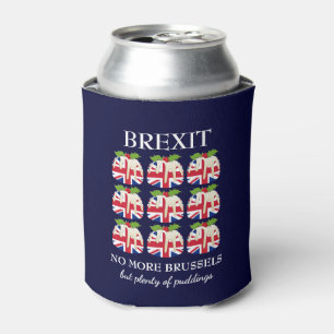 Christmas Pudding Union Jack Blue BREXIT Can Cooler