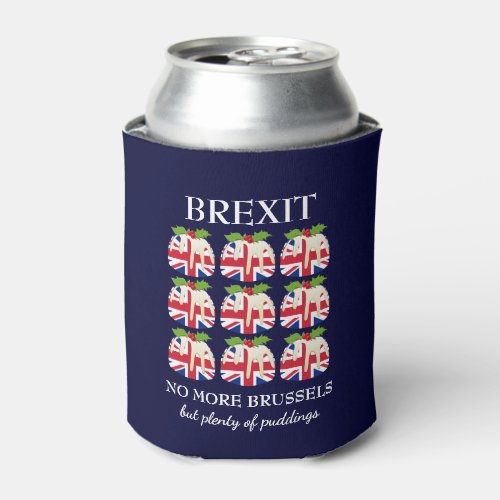 Christmas Pudding  Union Jack Blue  BREXIT Can Cooler
