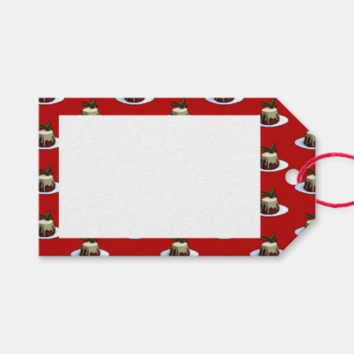 Christmas Pudding With Holly Pixel Art Pattern Gift Tags