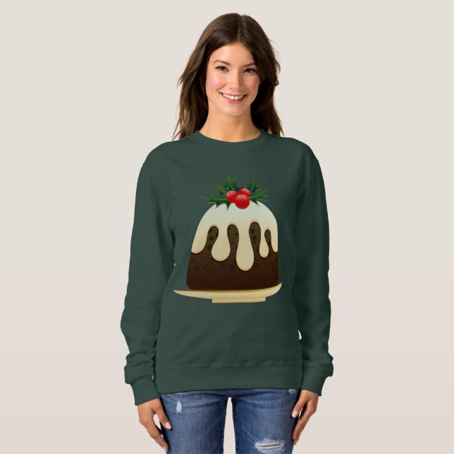 christmas puddings womens sweatshirt (Front Full)