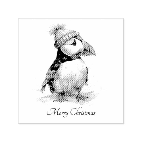 Christmas Puffin customizable Self_inking Stamp