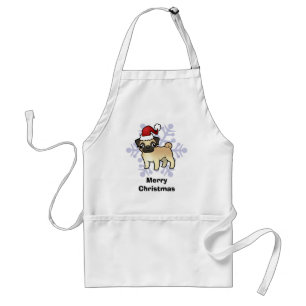Christmas Pug Adult Apron