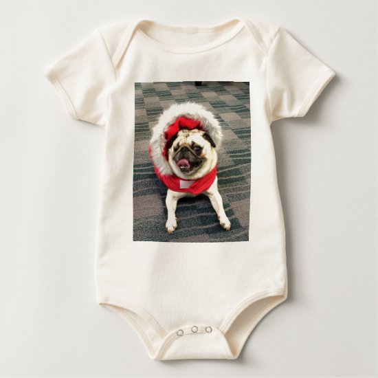 Christmas Pug Baby Bodysuit