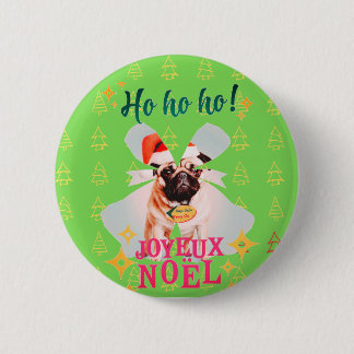 Christmas pug button