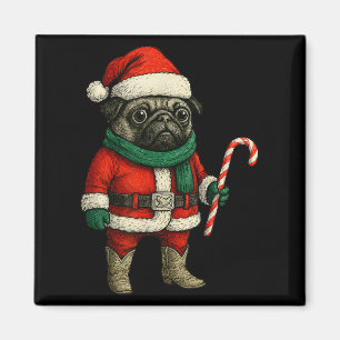 Christmas Pug Dog Funny Xmas Outfit Red Pug Candy Magnet