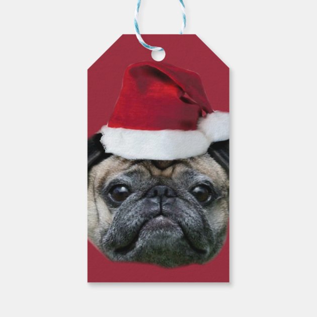 Christmas Pug Dog Gift Tags